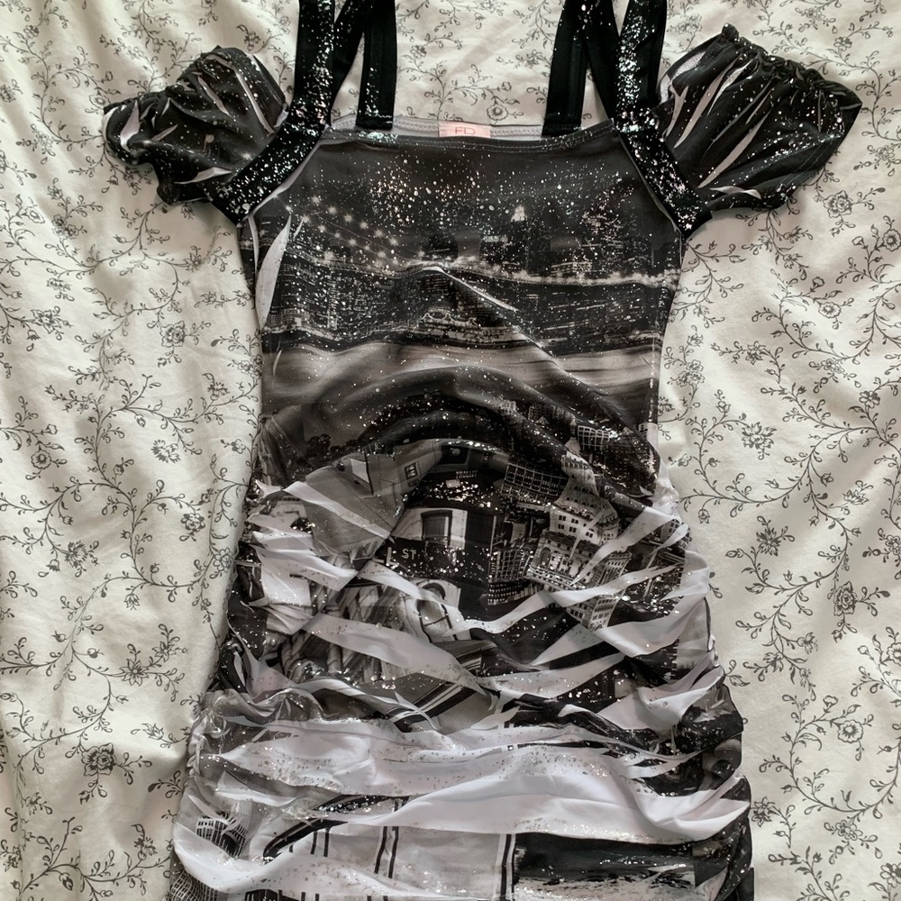 White and black dress